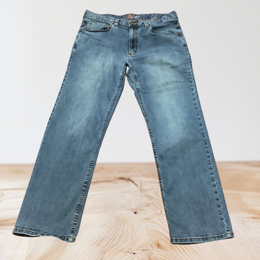 Ridgecut Toughwear Mens 36x30 Straight Leg Work Jeans Medium Wash Blue Denim